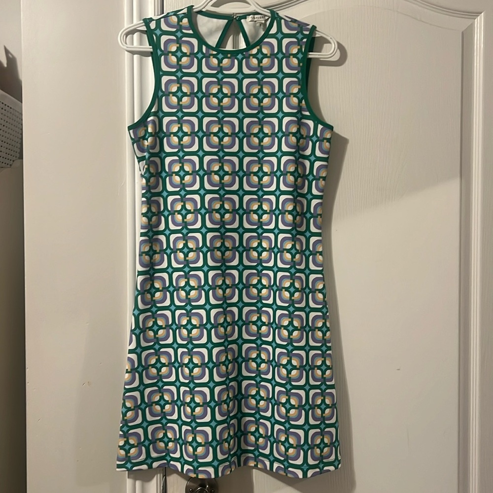 NWT Tash + Sophie Geometric 60s a line multicolour dress size small